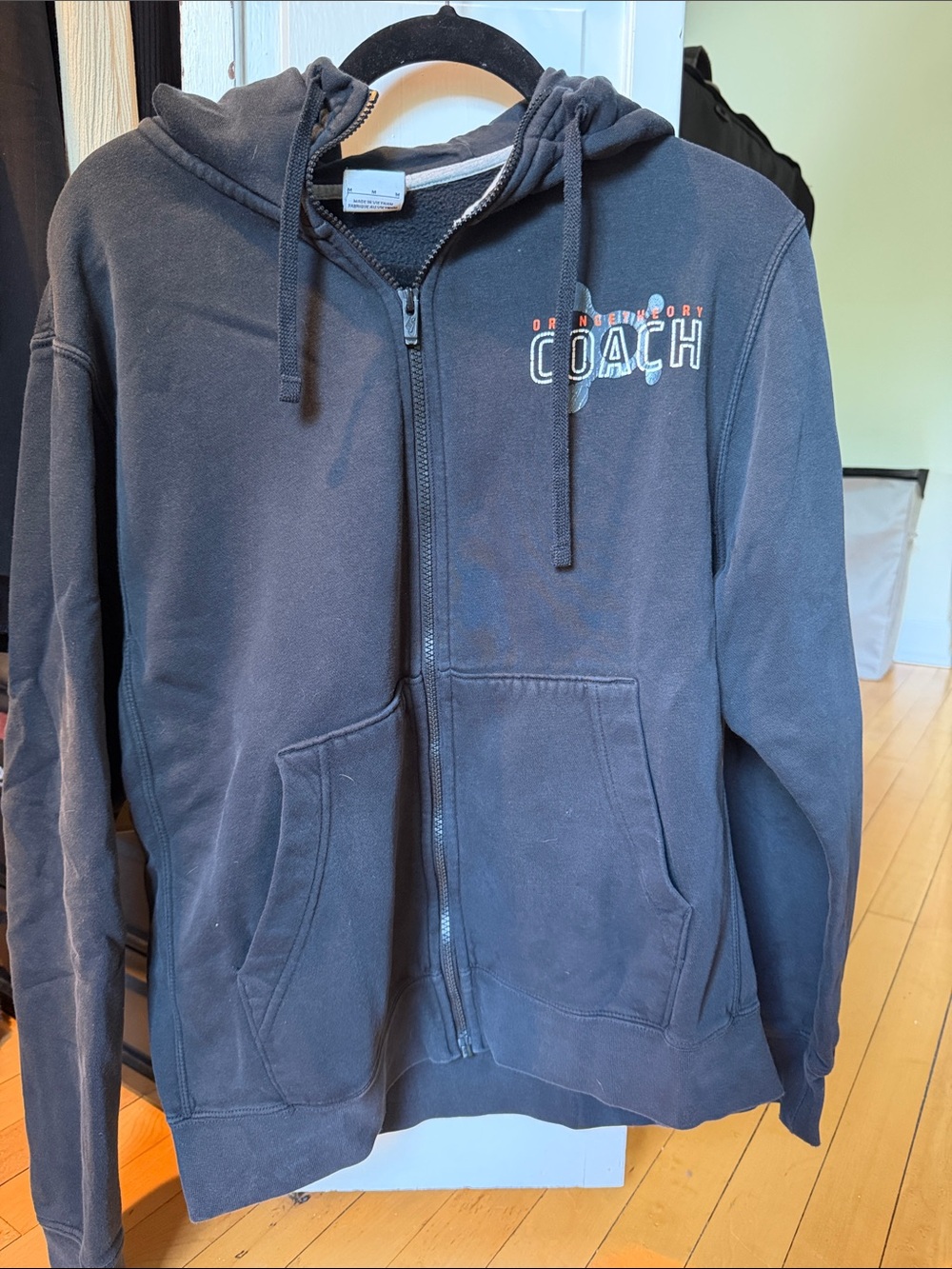 Orangetheory Coach Nike Black Zip-Up Hoodie with Embroidered Logo